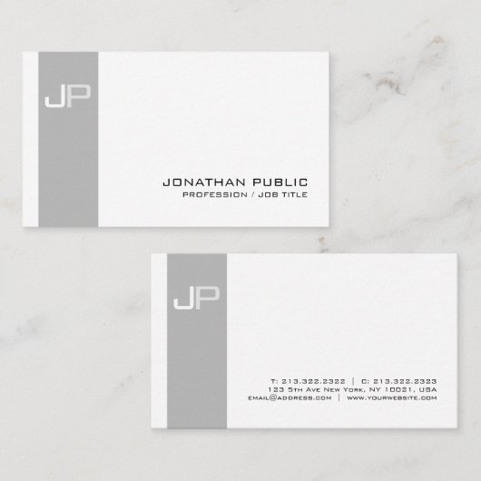 独自のモノグラムを作成すエレガントる 名刺 (正面/裏面)