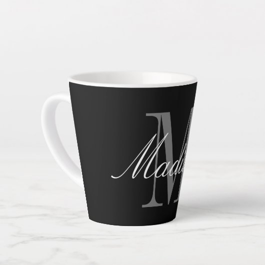独自のモノグラムイニシャル名の作成 カフェラテマグ (左アングル)