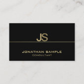 独自のモノグラムエレガントテンプレートのモダン作成 名刺 (正面)