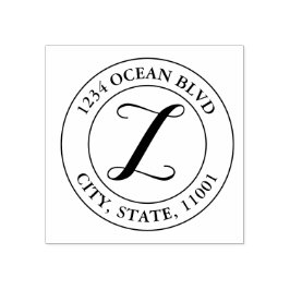 独自のモノグラムエレガントラウンドの作成 ラバースタンプ