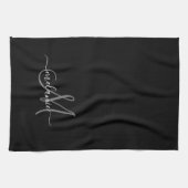 独自のモノグラムカスタムと名前スクリプトの作成 キッチンタオル (横)