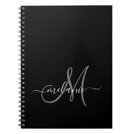 独自のモノグラムカスタムと名前スクリプトの作成 ノートブック (正面)