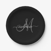 独自のモノグラムカスタムと名前スクリプトの作成 ペーパープレート (正面)