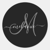 独自のモノグラムカスタムと名前スクリプトの作成 ラウンドシール (正面)