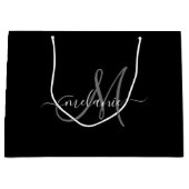 独自のモノグラムカスタムと名前スクリプトの作成 ラージペーパーバッグ (正面)