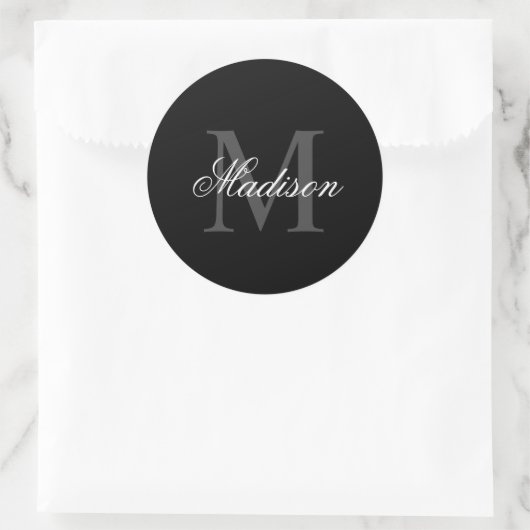 独自のモノグラムカスタムと名前スクリプトClの作成 ラウンドシール (バッグ)