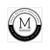 独自のモノグラムカスタム差出人住所の作成 ラバースタンプ (インプリント)