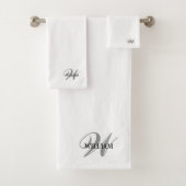 独自のモノグラムカラーマッチティール（緑がかった色）バスを作成する バスタオルセット (インサイチュ)