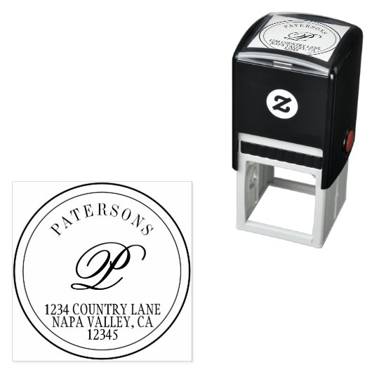独自のモノグラムクラシック差出人住所の作成 セルフインキングスタンプ (インサイチュ)