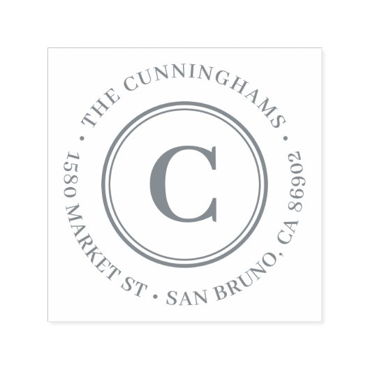 独自のモノグラムクラシック差出人住所の作成 セルフインキングスタンプ (デザイン)