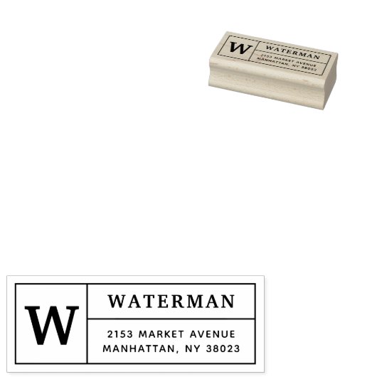 独自のモノグラムクラシック差出人住所の作成 ラバースタンプ (押印)