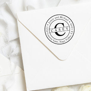 独自のモノグラムクラシック差出人住所の作成 ラバースタンプ