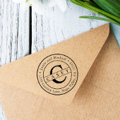 独自のモノグラムクラシック差出人住所の作成 ラバースタンプ