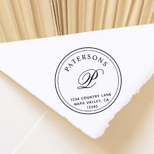 独自のモノグラムクラシック差出人住所の作成 ラバースタンプ