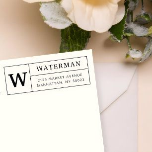 独自のモノグラムクラシック差出人住所の作成 ラバースタンプ