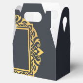 独自のモノグラムグレエレガントー金ゴールドを作成パーソナライズされたする フェイバーボックス (オープン)