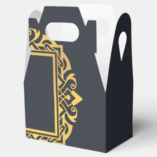 独自のモノグラムグレエレガントー金ゴールドを作成パーソナライズされたする フェイバーボックス (オープン)