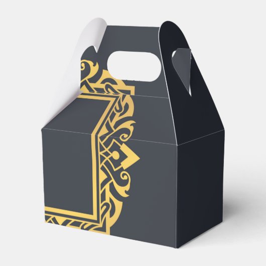 独自のモノグラムグレエレガントー金ゴールドを作成パーソナライズされたする フェイバーボックス (正面サイド)