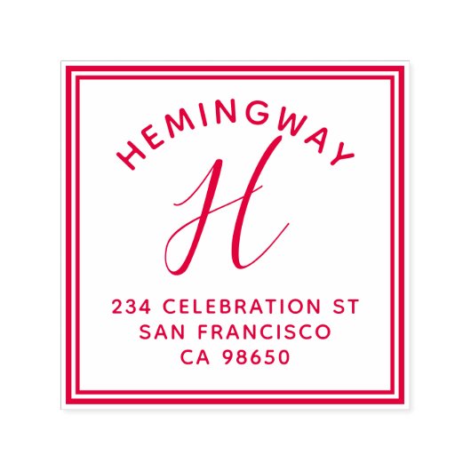 独自のモノグラムスクリプトの作成差出人住所 セルフインキングスタンプ (デザイン)