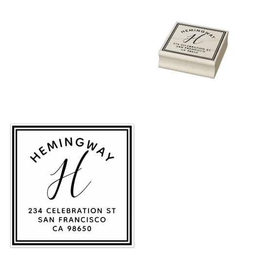 独自のモノグラムスクリプトの作成差出人住所 ラバースタンプ (押印)