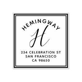 独自のモノグラムスクリプトの作成差出人住所 ラバースタンプ