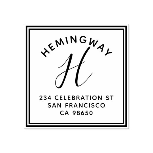 独自のモノグラムスクリプトの作成差出人住所 ラバースタンプ (インプリント)