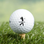 独自のモノグラムパーソナライズされた名をモダン作成する ゴルフボール (インサイチュ 木)