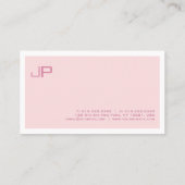 独自のモノグラムピンクを作エレガント成すモダンる 名刺 (裏面)