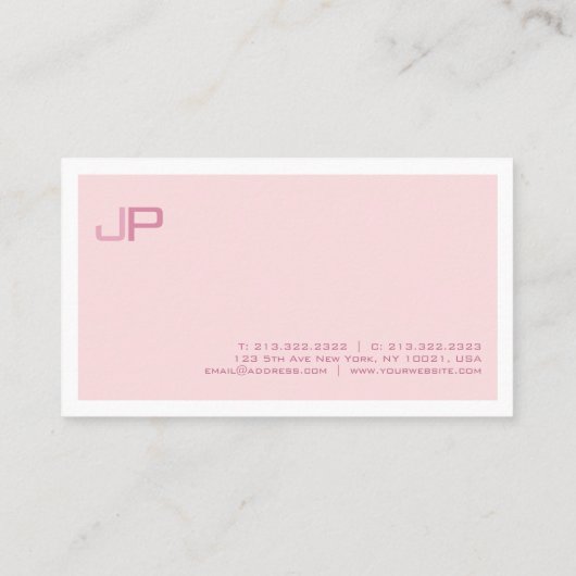 独自のモノグラムピンクを作エレガント成すモダンる 名刺 (裏面)