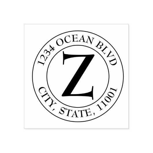 独自のモノグラムモダンファミリーシールの作成ラウンド ラバースタンプ (インプリント)