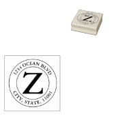 独自のモノグラムモダンファミリー名ラウンドの作成 ラバースタンプ (押印)