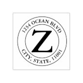 独自のモノグラムモダンファミリー名ラウンドの作成 ラバースタンプ (インプリント)