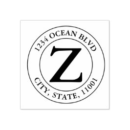 独自のモノグラムモダンファミリー名ラウンドの作成 ラバースタンプ