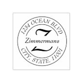 独自のモノグラムモダンラウンドシンプルの作成 ラバースタンプ (インプリント)