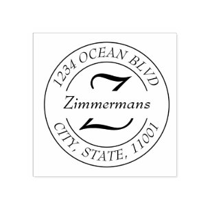 独自のモノグラムモダンラウンドシンプルの作成 ラバースタンプ