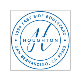 独自のモノグラムモダン差出人住所の作成 セルフインキングスタンプ