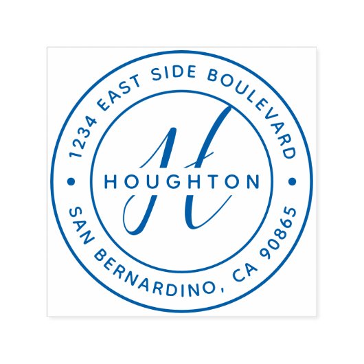 独自のモノグラムモダン差出人住所の作成 セルフインキングスタンプ (デザイン)