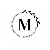 独自のモノグラムラウンド差出人住所の作成 ラバースタンプ (インプリント)