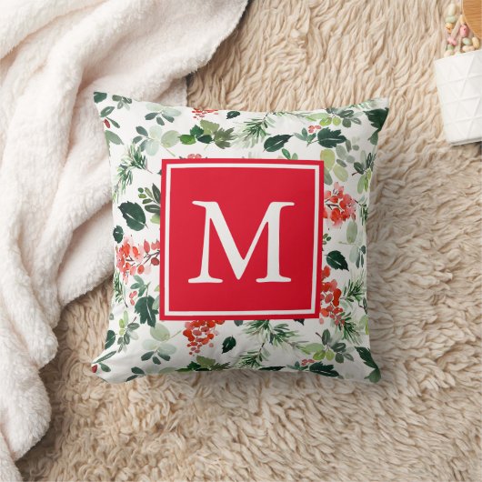 独自のモノグラム休日の緑のパターンを追加 クッション (ブランケット)