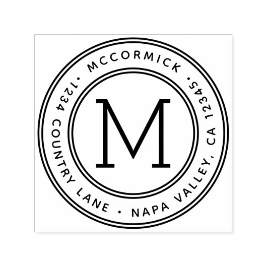 独自のモノグラム差出人住所の作成 セルフインキングスタンプ (デザイン)