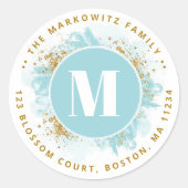 独自のモノグラム差出人住所の作成 ラウンドシール (正面)