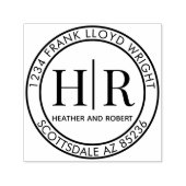 独自のモノグラム結婚差出人住所の作成 セルフインキングスタンプ (デザイン)