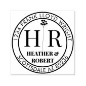 独自のモノグラム結婚差出人住所の作成 セルフインキングスタンプ (デザイン)