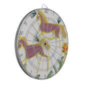 独自のユニコーンのフローラパワーかわいい美学を作成 ダーツボード (正面左)