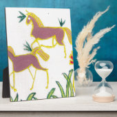 独自のユニコーンのフローラパワーかわいい美学を作成 フォトプラーク (側面)