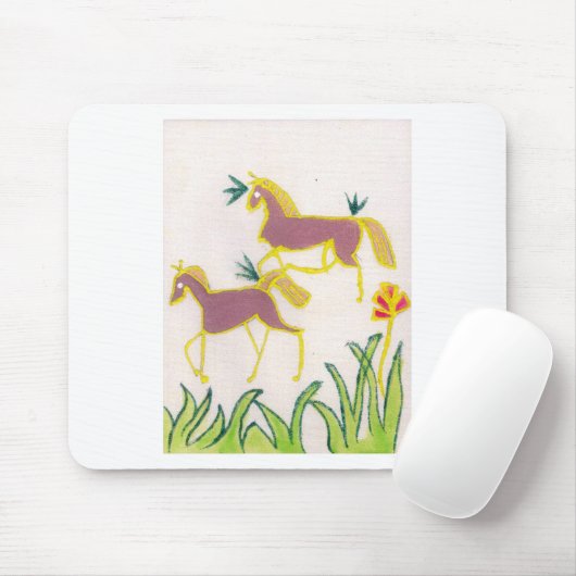 独自のユニコーンのフローラパワーかわいい美学を作成 マウスパッド (マウス)