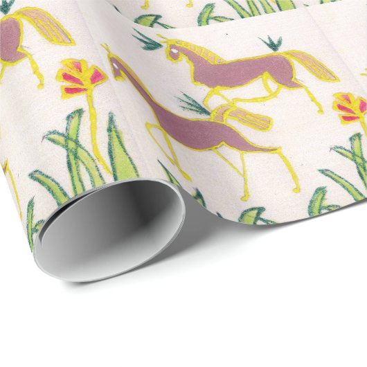 独自のユニコーンのフローラパワーかわいい美学を作成 ラッピングペーパー (ロールコーナー)