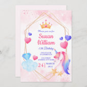 独自のユニコーンカスタム誕生日パーティーを作成 招待状 (正面/裏面)