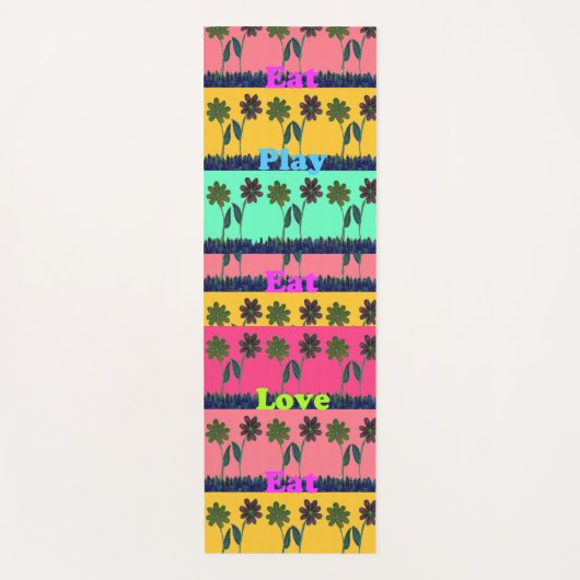 独自のヨガカスタムの愛の食べアイディアを作成す遊る ヨガマット (正面)