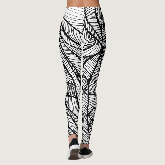 独自のラインアート：、ユニークおもしろい、アクティビティ レギンス (裏面)